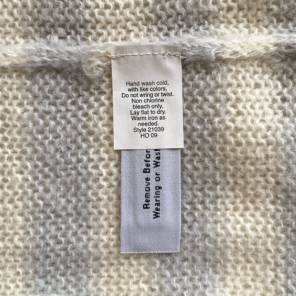 J.Crew NWT 🩶 Soft Cozy Mohair-Blend Loose-knit Sweater Grey/White Stripe SZ XS - Picture 15 of 16